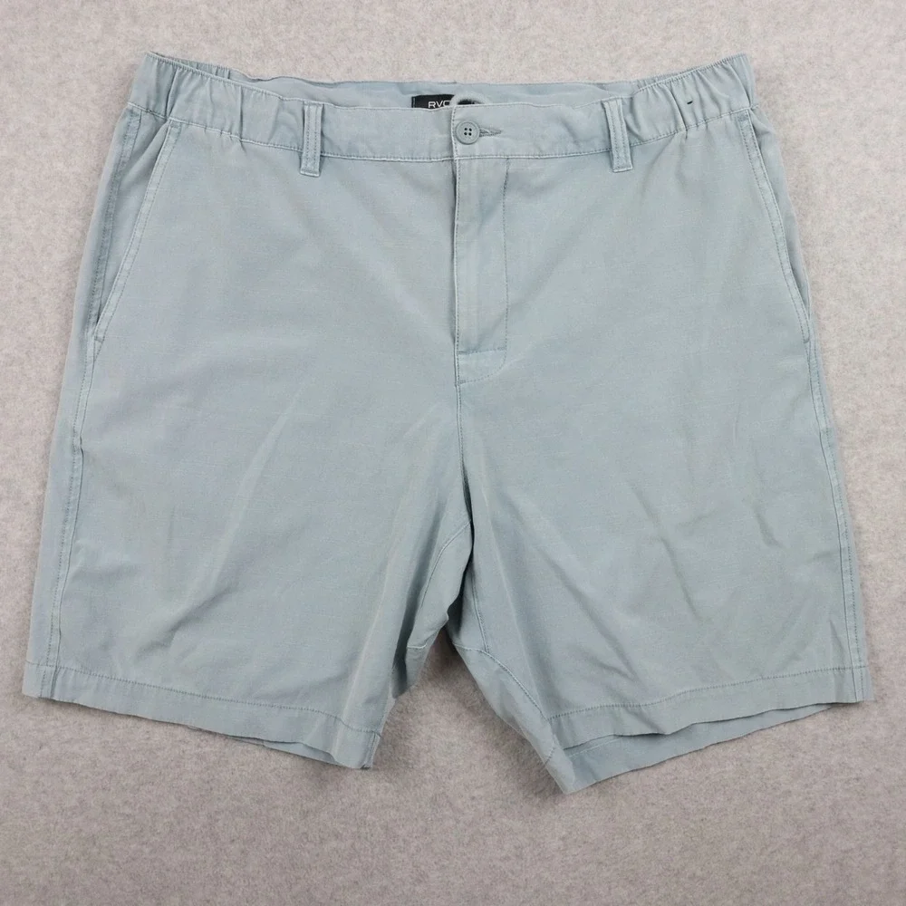 RVCA Shorts Mens 36 All-Time Hybrid Chino Flap Pocket Casual Stretch Beach Blue